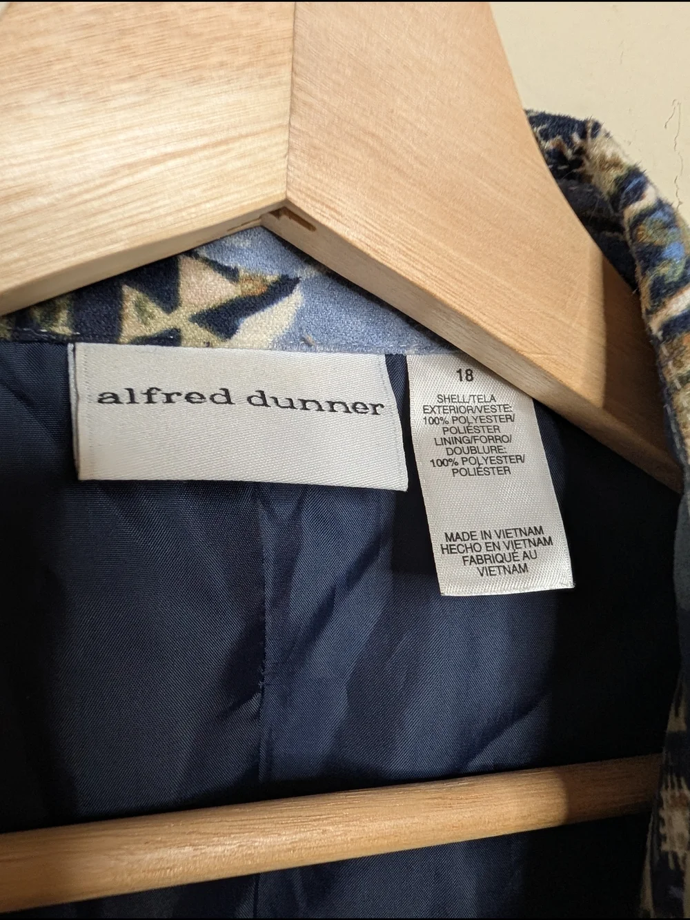 Alfred Dunner Floral Aztec Print Open Front Jacket Size 18